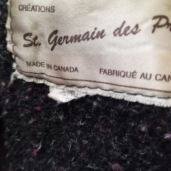St Germain des Pris 80s soft black/dark grey flecked coat - Picture 9 of 11